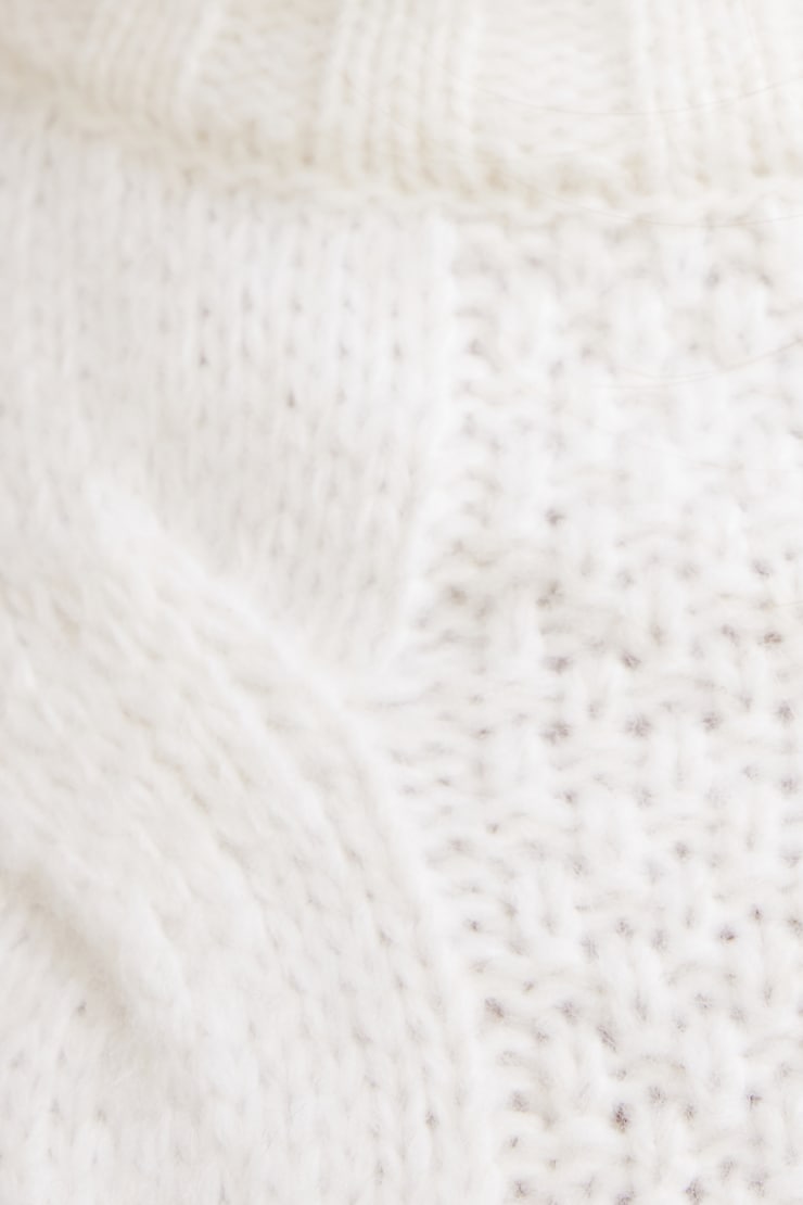 Sasha Cable Knit Funnel Neck Sweater Sea Salt Off White large