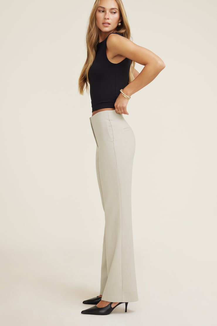 Stevie Slim Bootcut Pants Simply Taupe large