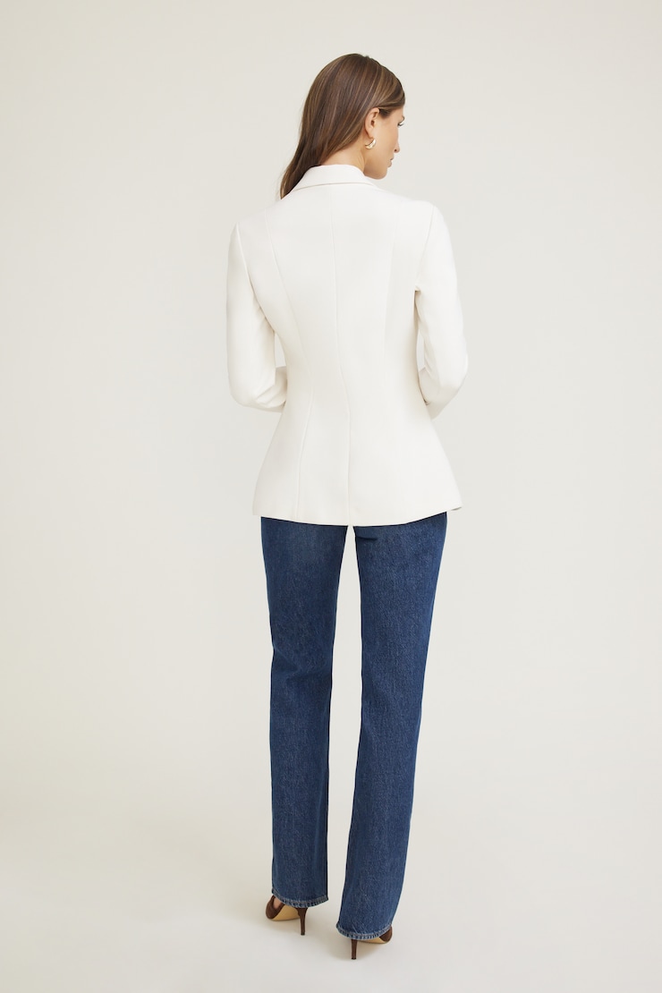 Fitted Single Button Blazer Sea Salt large