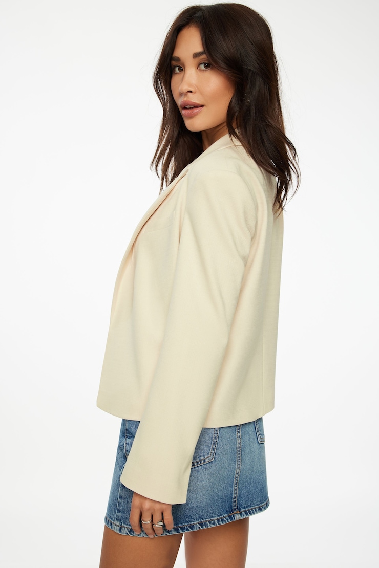 Relaxed Open Blazer Cream large