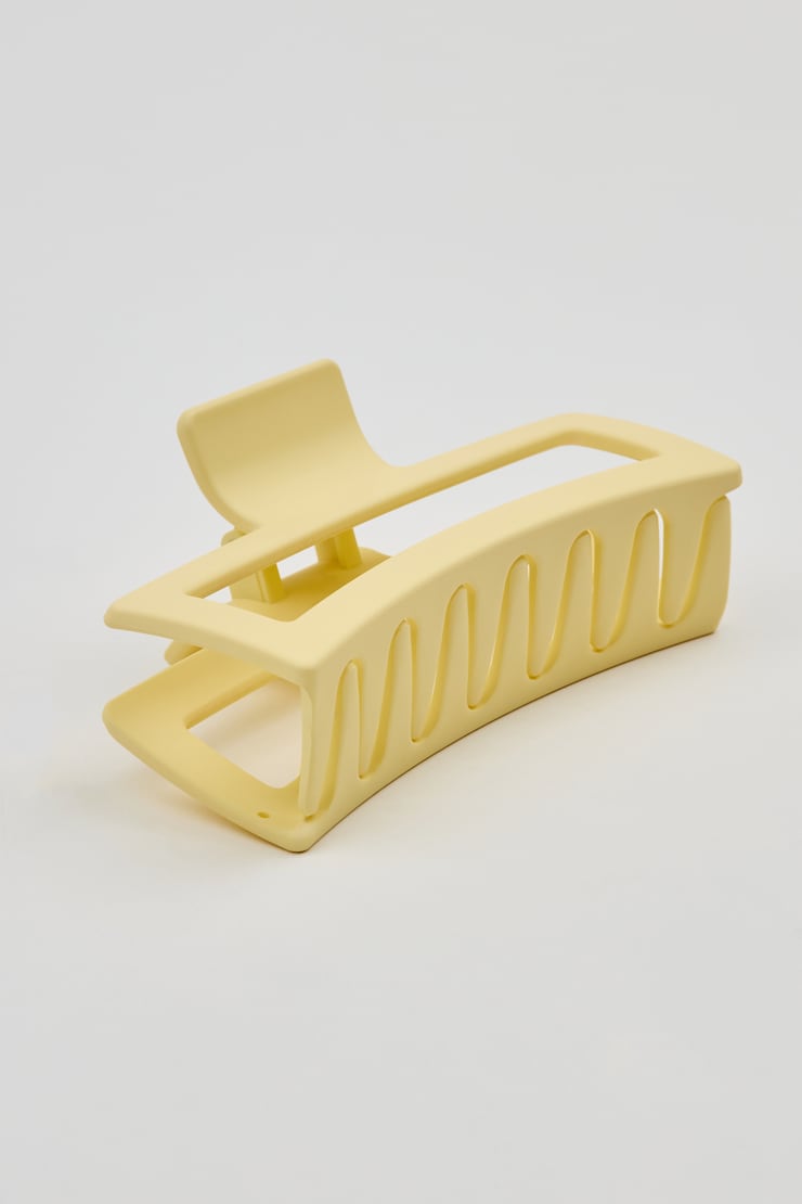 Oversized Rectangle Claw Clip, Anise Flower Yellow, large