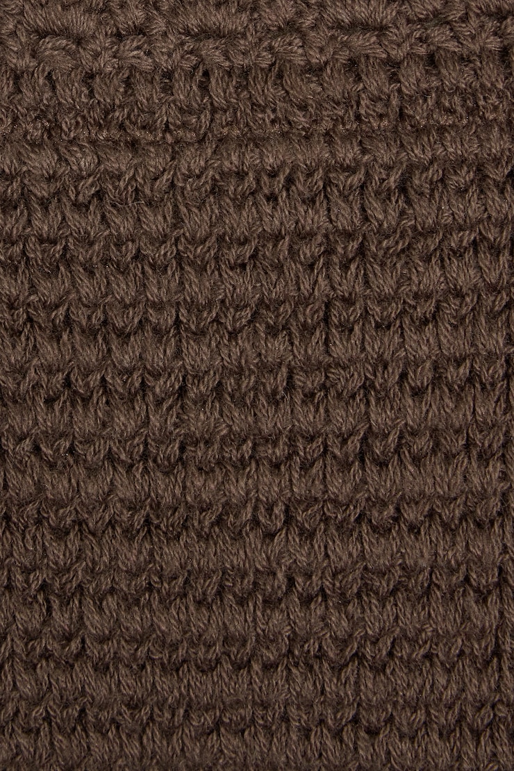 Crochet Triangle Bikini Top, Rich Caramel Brown, large