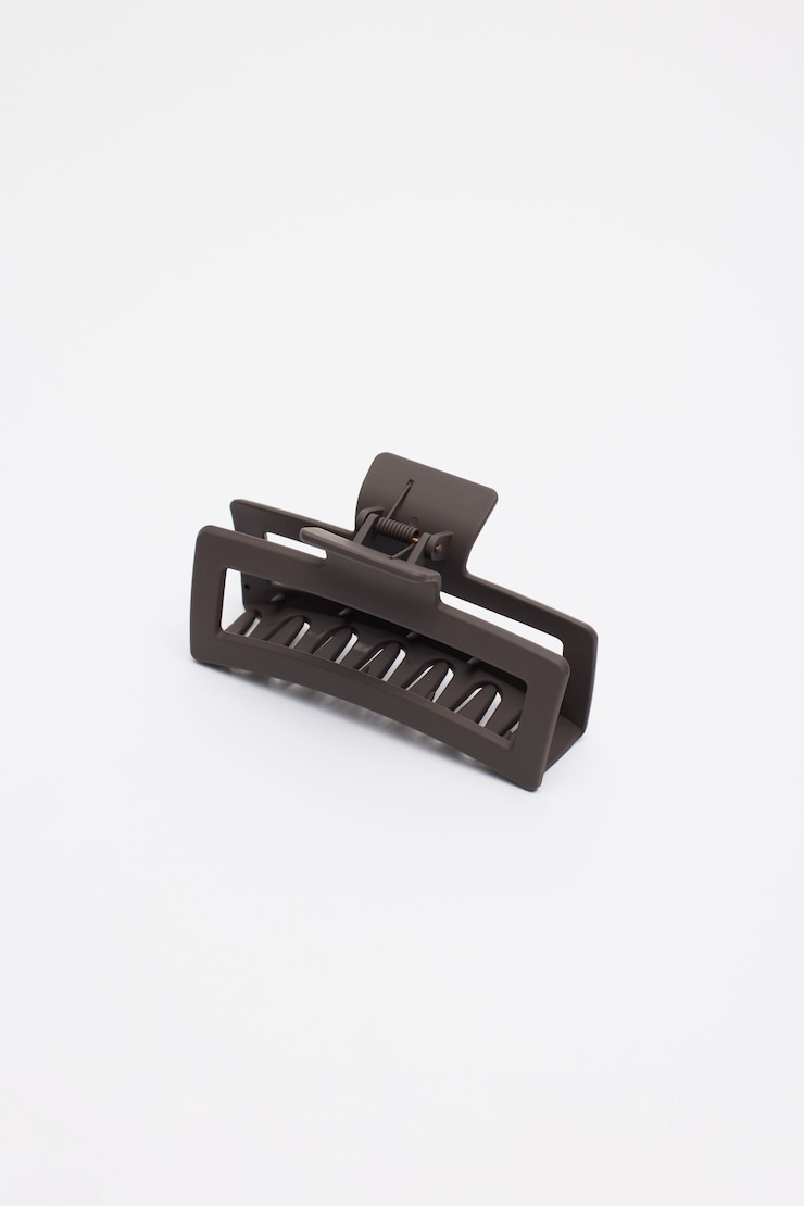 Oversized Rectangle Claw Clip, Shopping Bag Brown, large