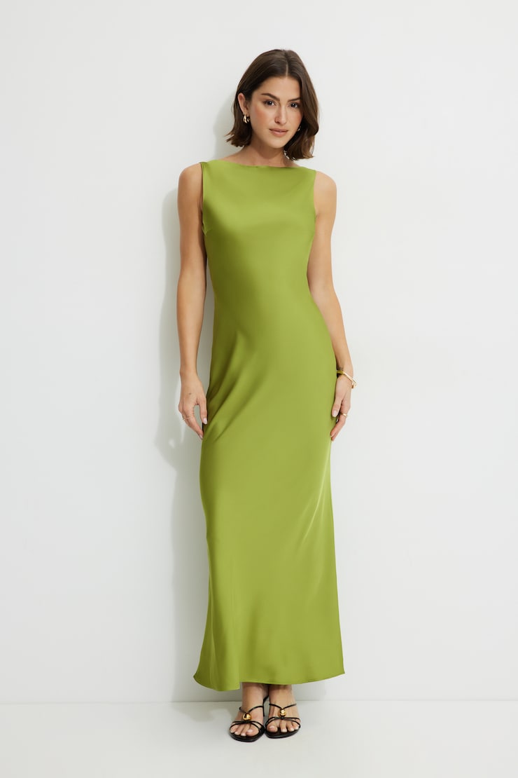 green satin slip dress maxi Blackthorn Maxi Dress | Green | Womens main image 1