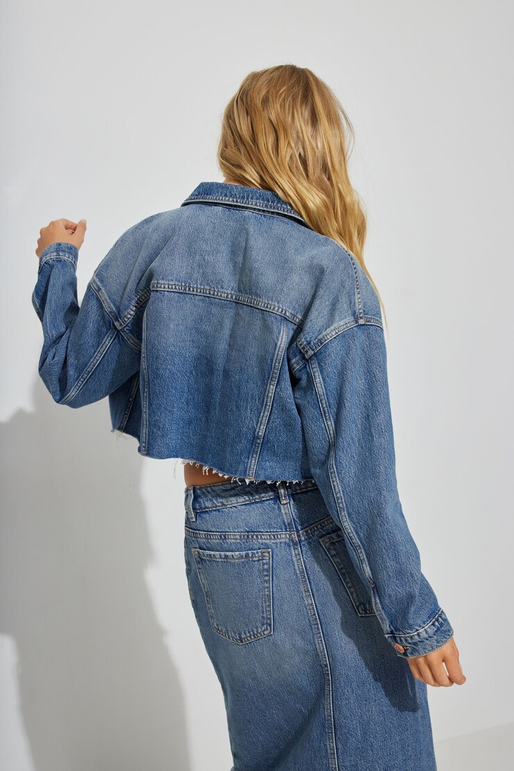 Boyfriend Crop Jacket, Austen Blue, large