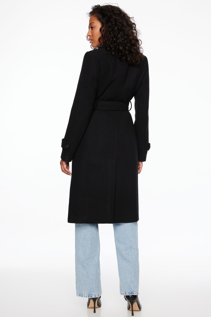 Belted Maxi Coat Jet Black  large