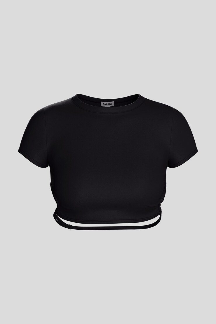 Mikayla Open Back Tee, Jet Black, large