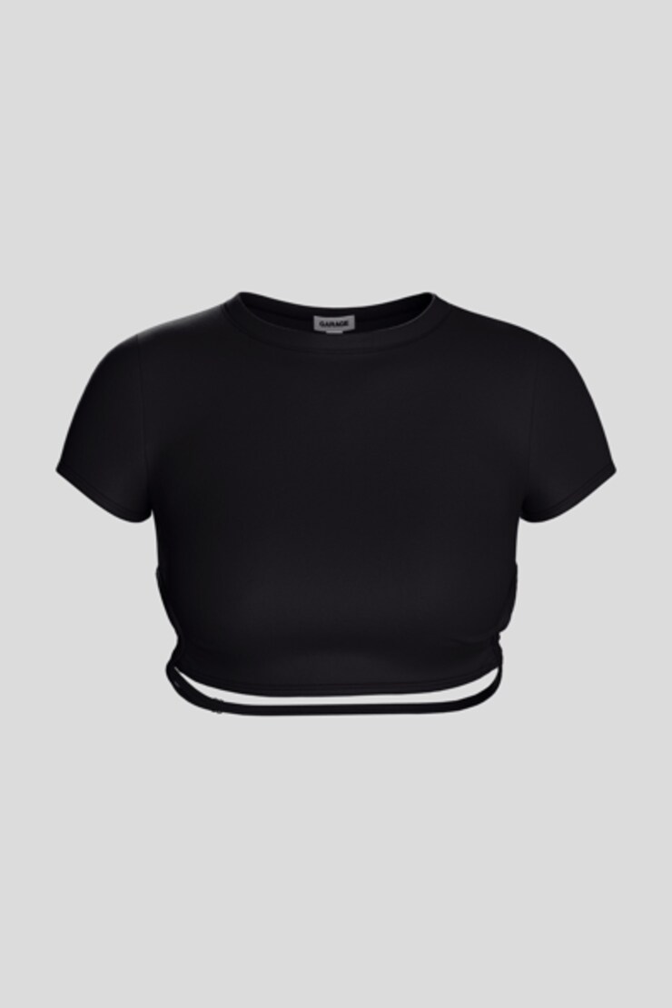 Mikayla Open Back Tee, Jet Black, large