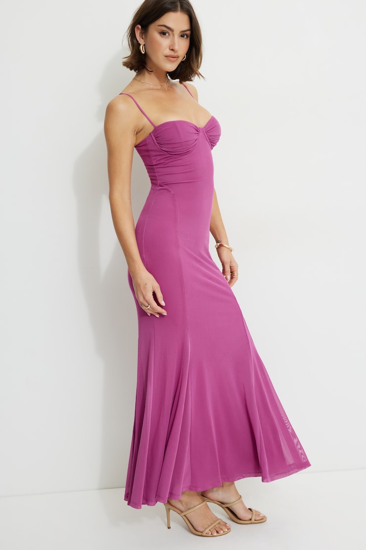 Monet Mesh Maxi Dress Wild Aster Pink large