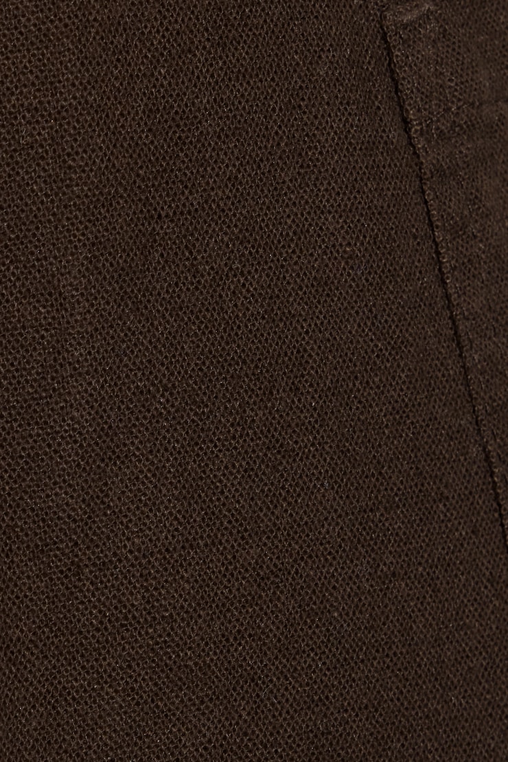 Linen Ribbed Waistband Pull-On Pants