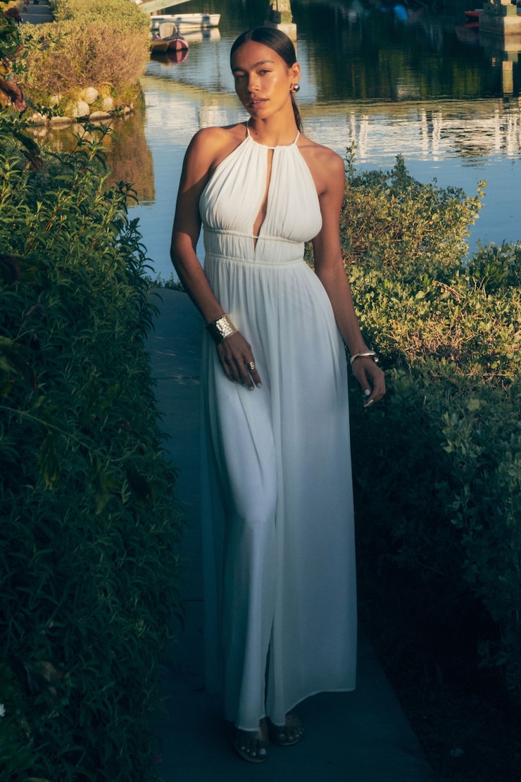 Halter Pleated Jumpsuit