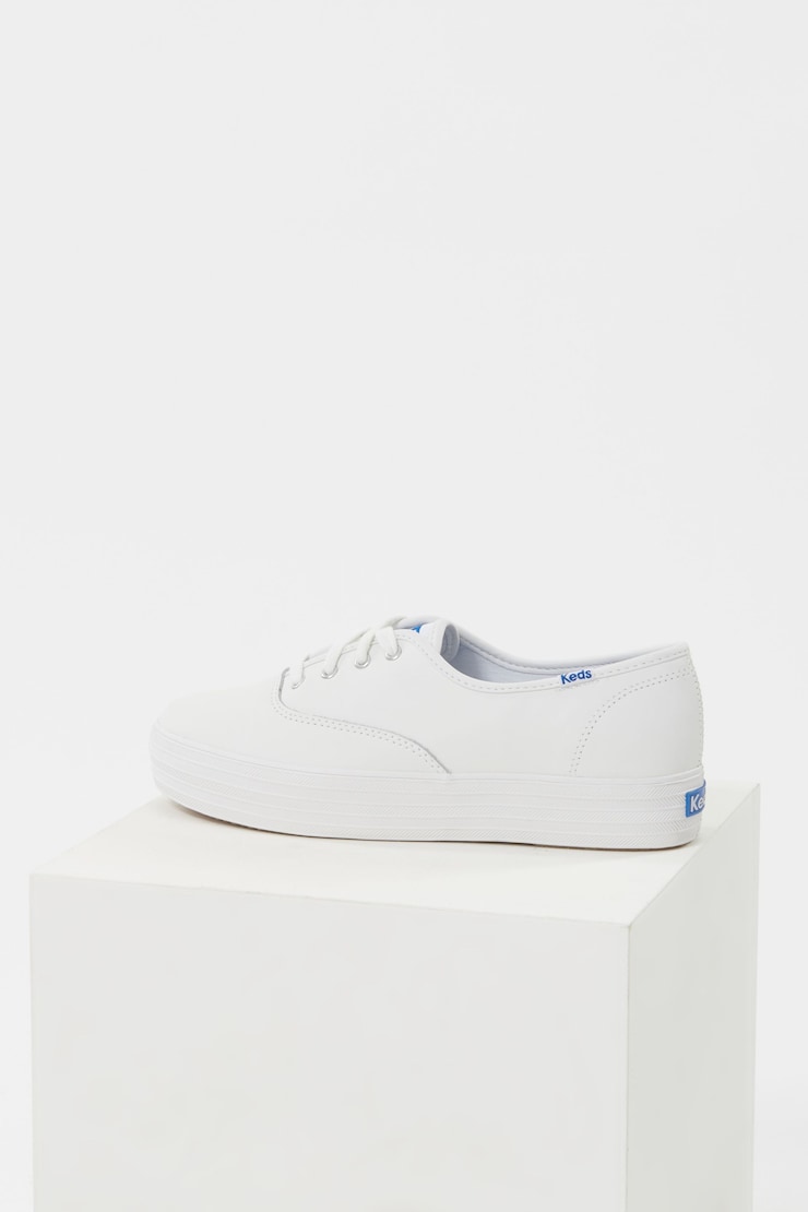 Espadrilles en cuir à plateforme triple KEDS