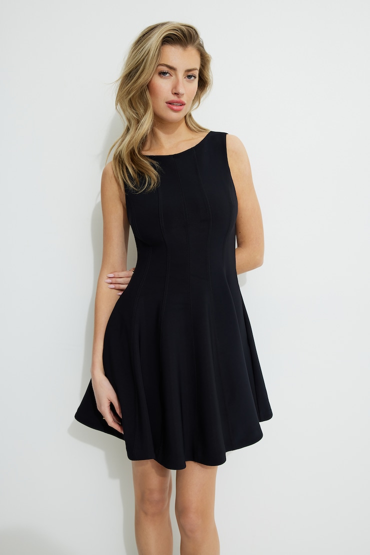 Cecelia Flared Mini Dress Jet Black large