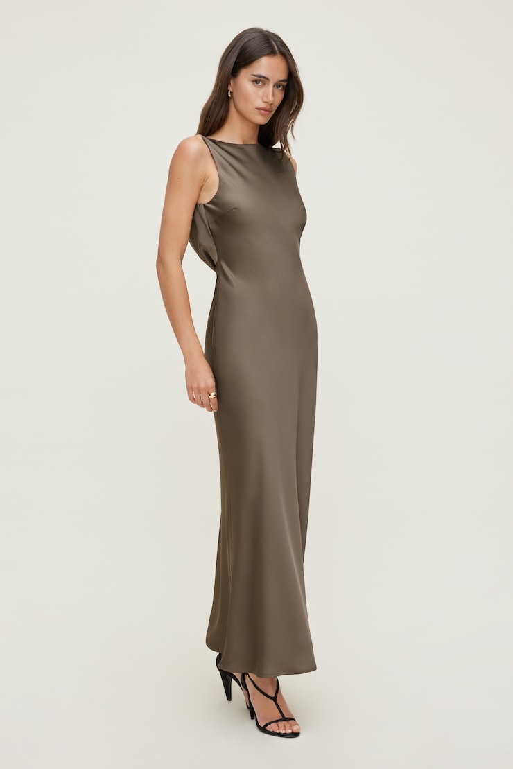 Nora Satin Maxi Slip Dress