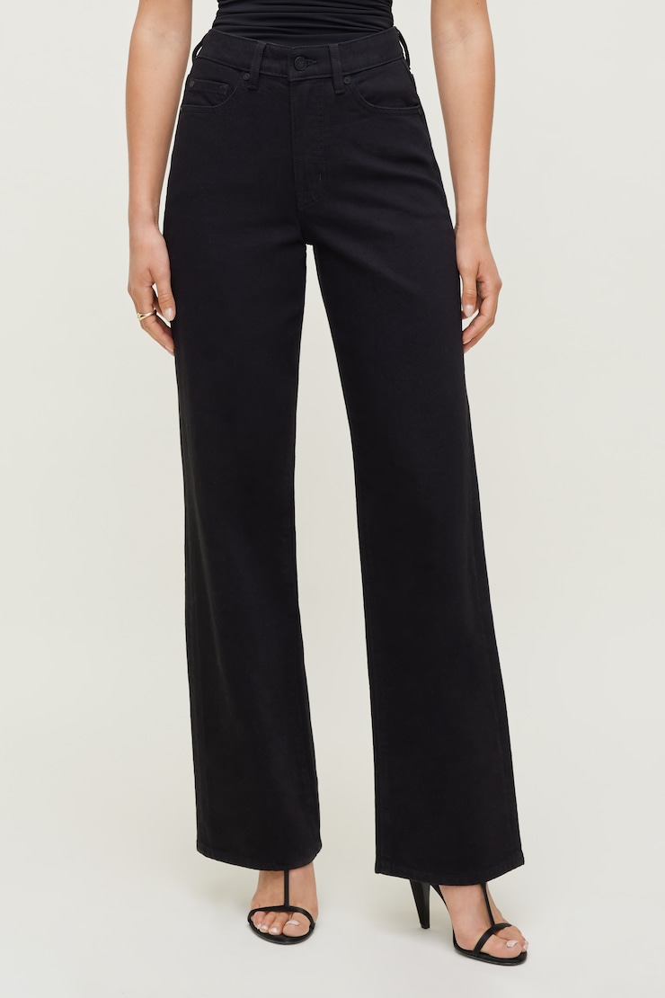 Heidi High Rise Wide Leg Jeans Dark Black large