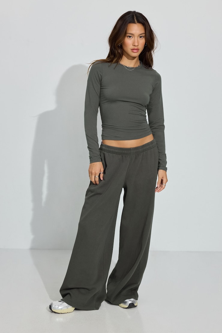 UltraFleece Super Wide Leg Sweatpants, Forged Iron Grey, large