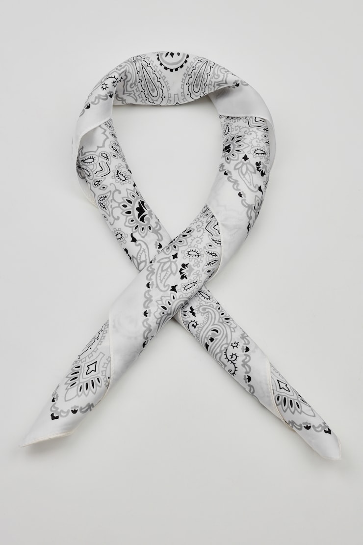 Serafina Scarf, White Bandana Print, large