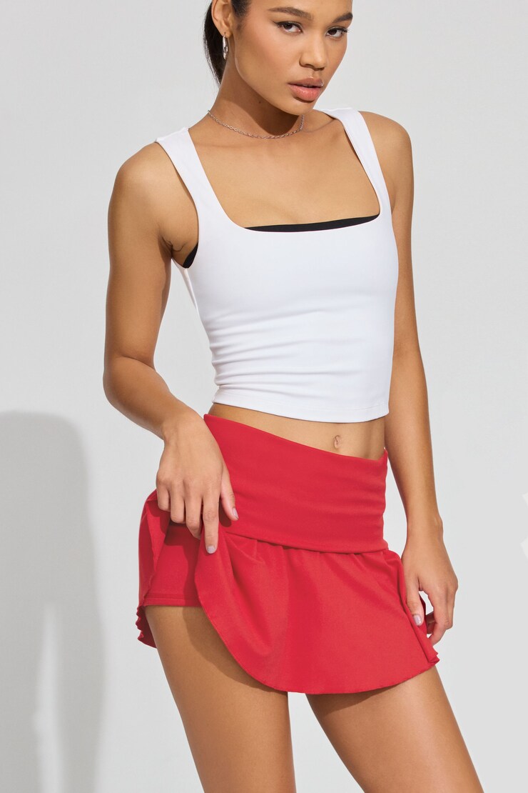 Hilary Foldover Skort, Jester Red, large