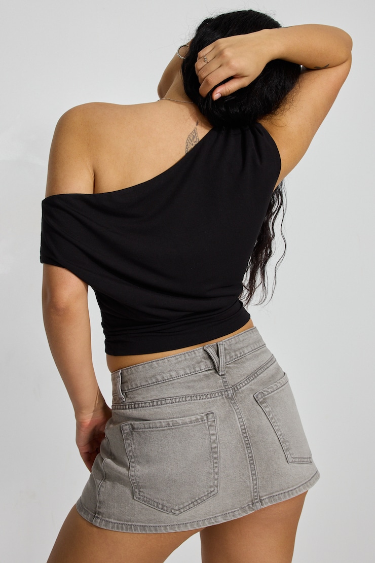 Off Shoulder Band Top, Jet Black, large