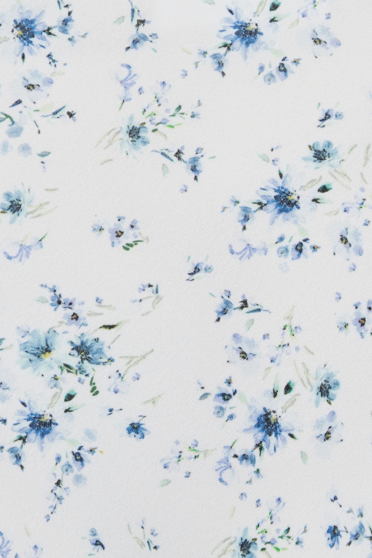 Mini Tulip Skirt, White/Blue Bouquet, large