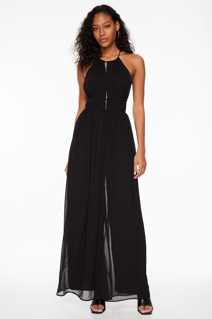 Halter Pleated Jumpsuit