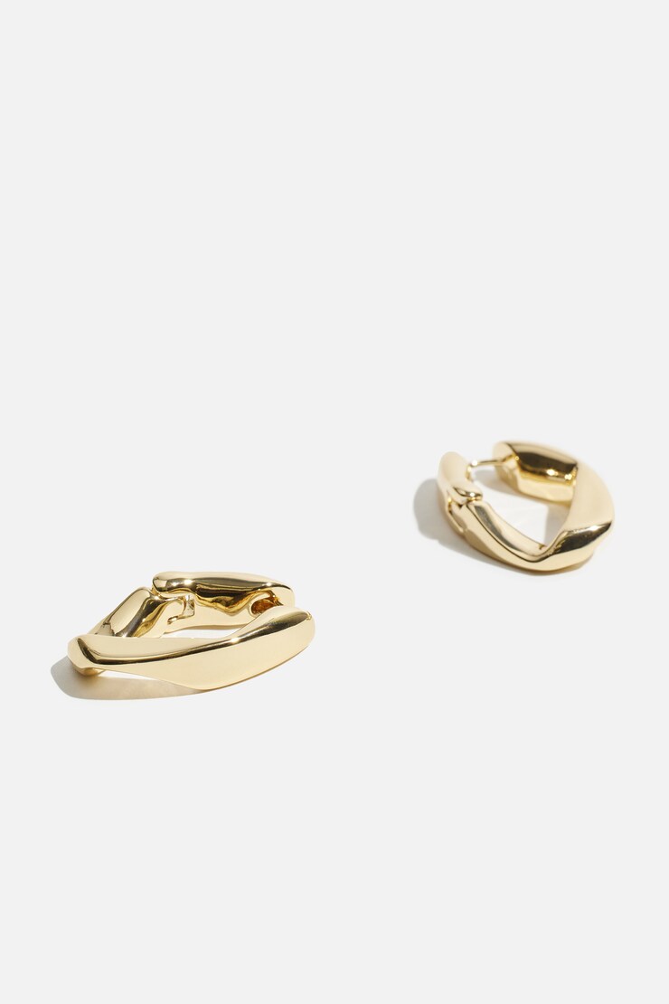 Single Link Earrings Gold large