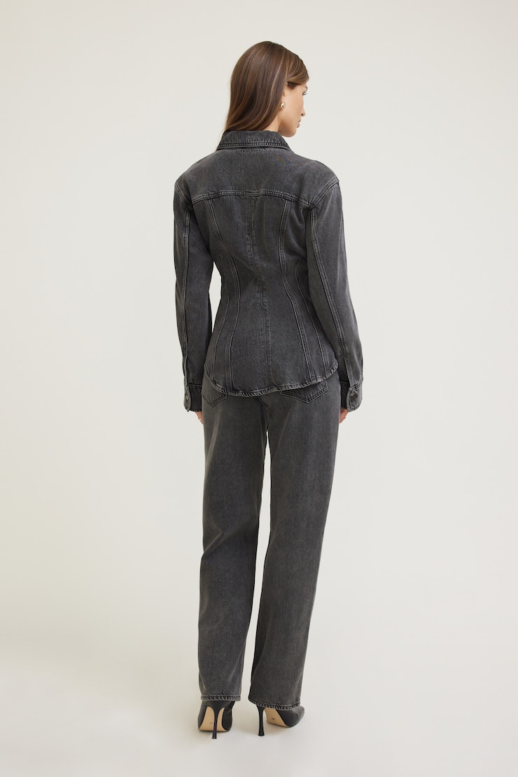 Cinched Tencel™ Denim Shirt Medium Light Black / Sienna Grey large