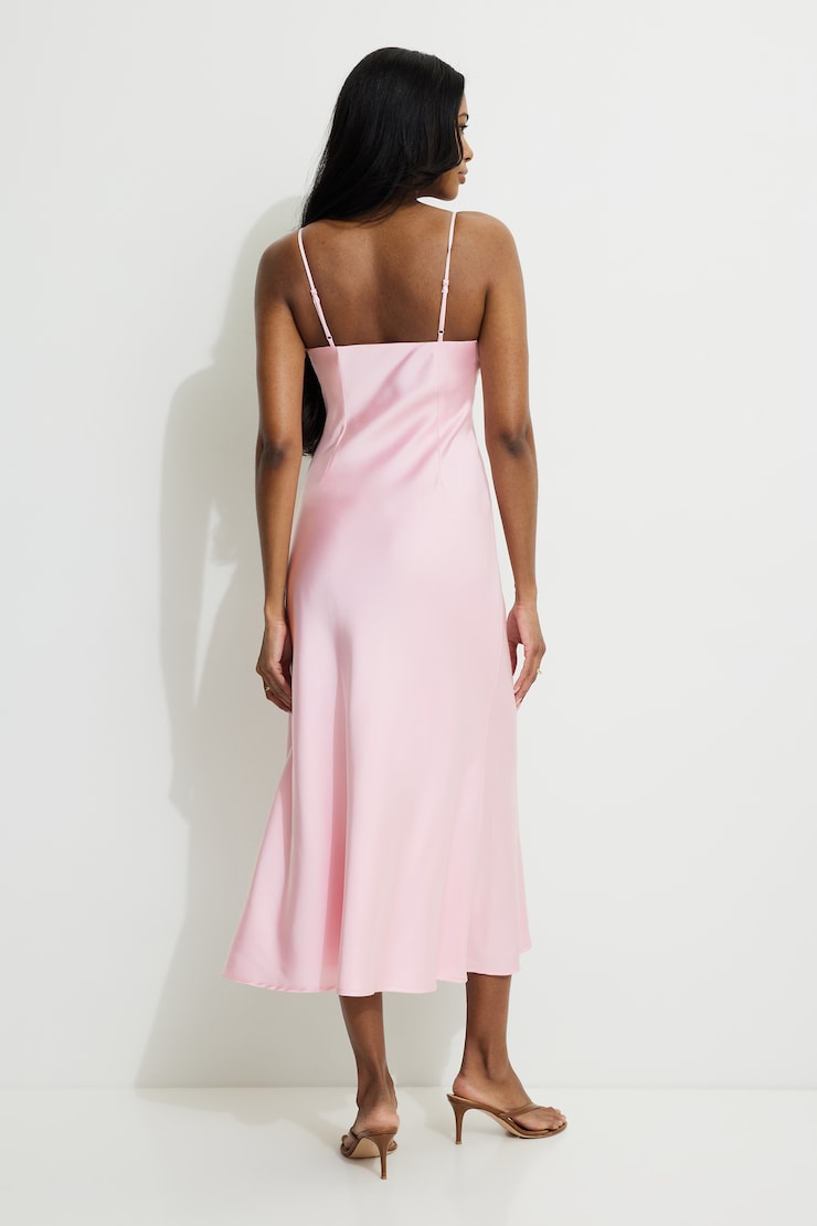 Sage Satin Midi Dress Fairy Tale Pink large
