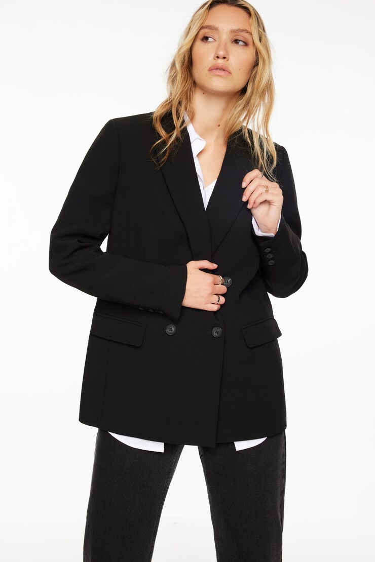 Anya Double Breasted Blazer Jet Black  large