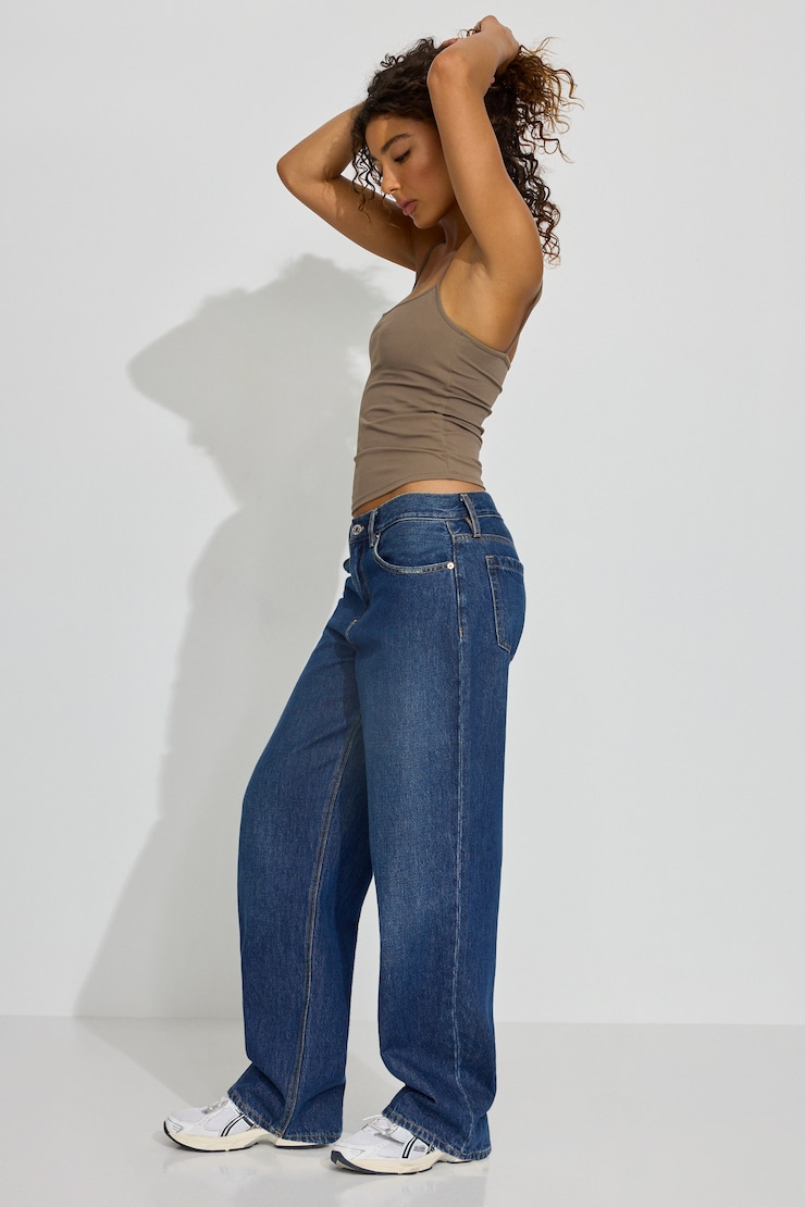 Low Rise Baggy Jeans, Piper Blue, large