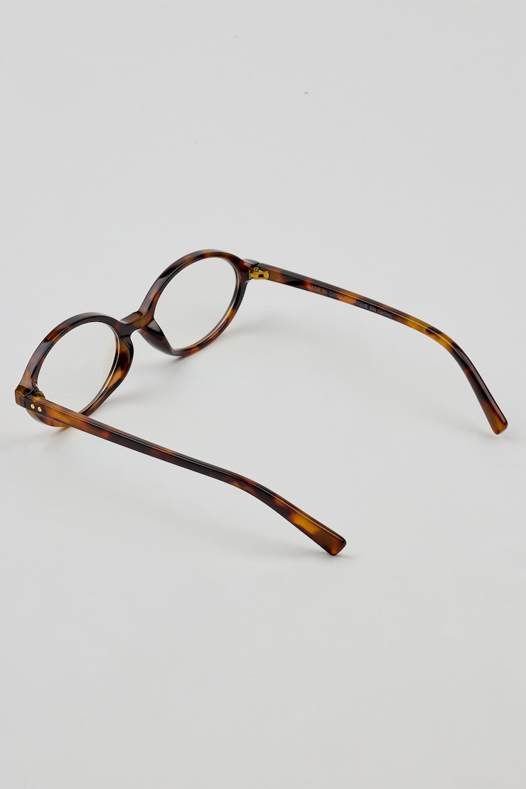 Slim Oval Blue Light Readers, Brown Tortoise, large