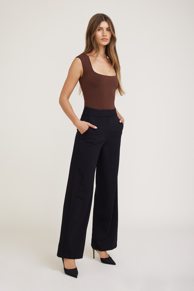 Yasmin Straight Leg Pants Black | Dynamite