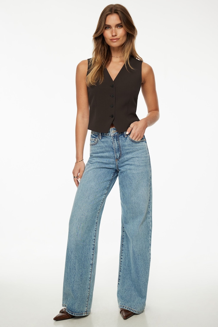 Millie Tailored Four Button Vest Java Brown large