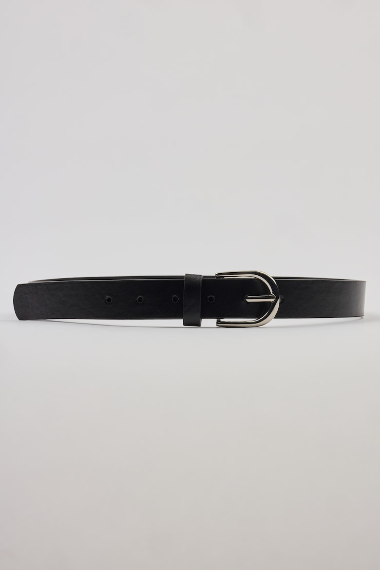 U Buckle Classic Belt, Black, large