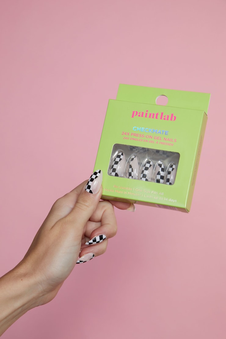 PAINTLAB - Check Mate Press On Nails, Check Mate, large
