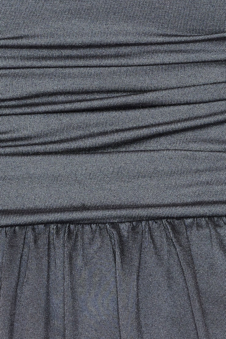 Ruched Drop Waist Romper Dress, Burnt Ash Grey, large