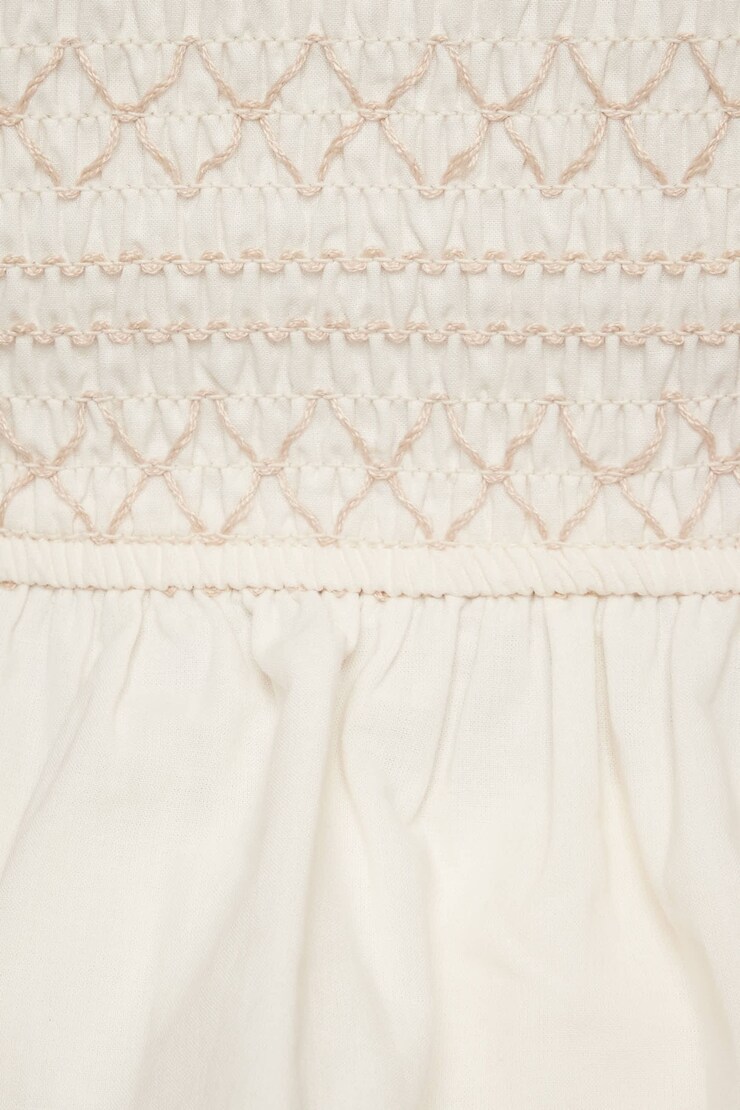 Smocked Peplum Cami Sea Salt Off-White large
