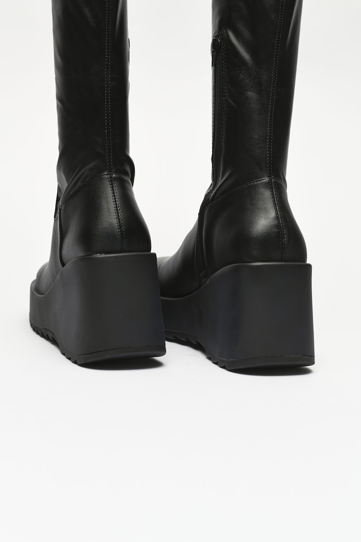 STEVE MADDEN Bottes à plateforme Duke 20, Noir encre, large