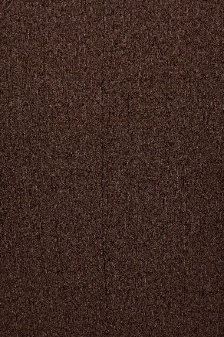 Crewneck Textured Mini Dress French Roast Brown large