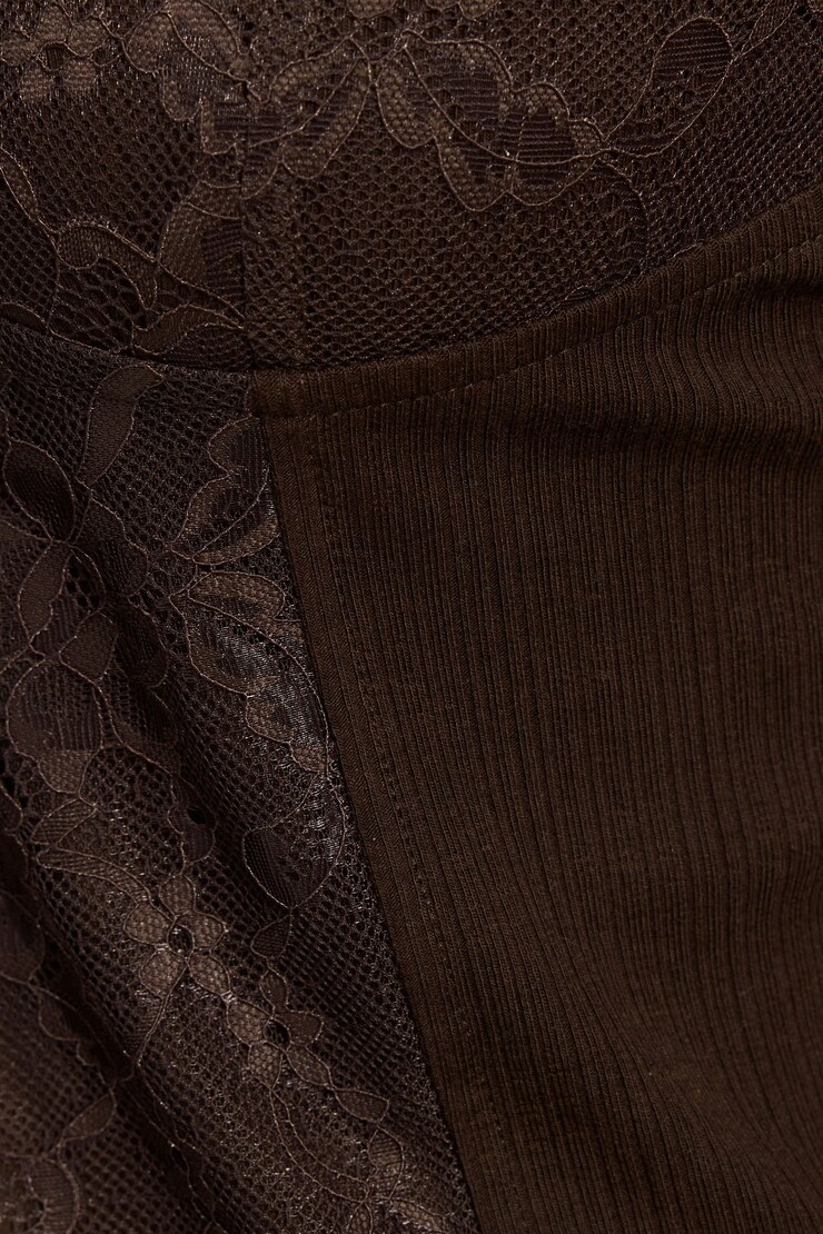 Flyaway Lace Rib Top, Armadillo Brown, large