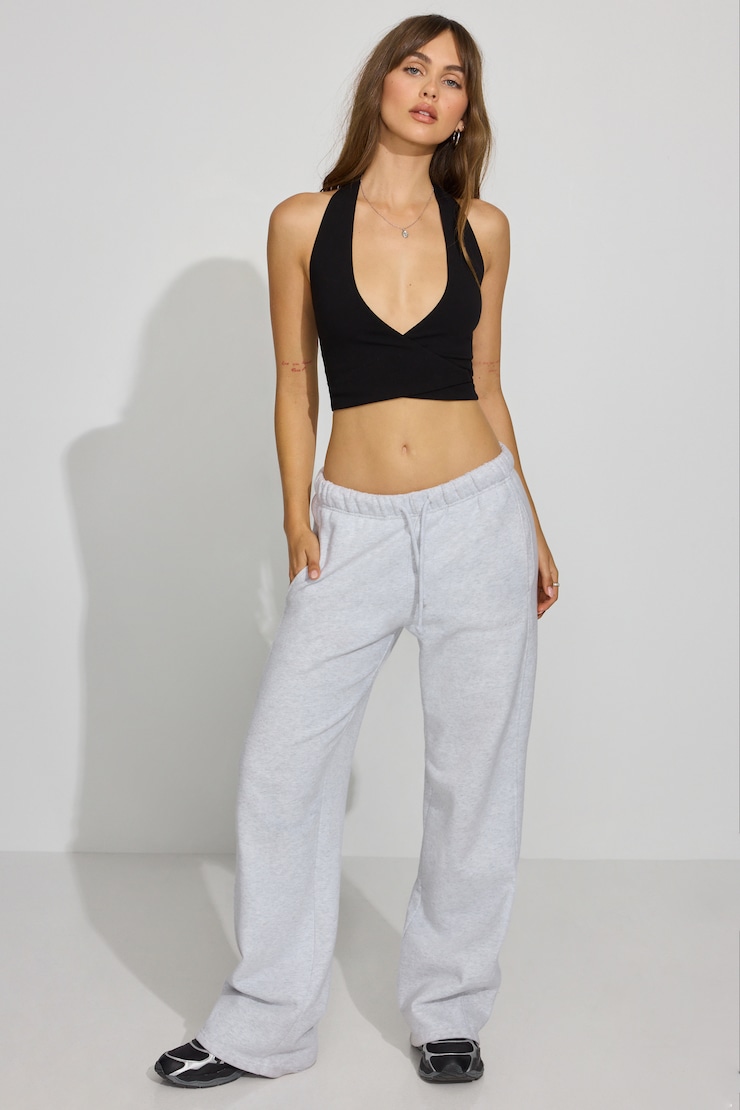 Wrap Halter Top, Jet Black, large
