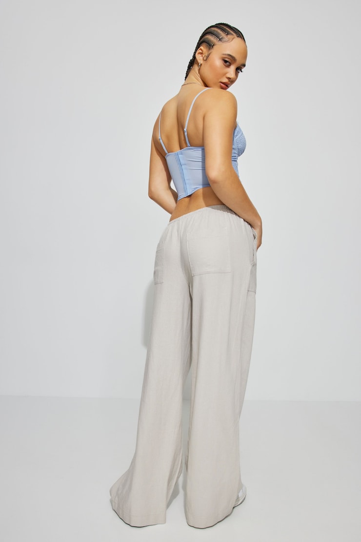 SoftTerry Wide Leg Sweatpants, Silver Cloud Beige, large