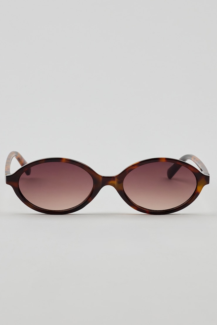 Slim Oval Sunnies, Dark Tortoiseshell Brown, large