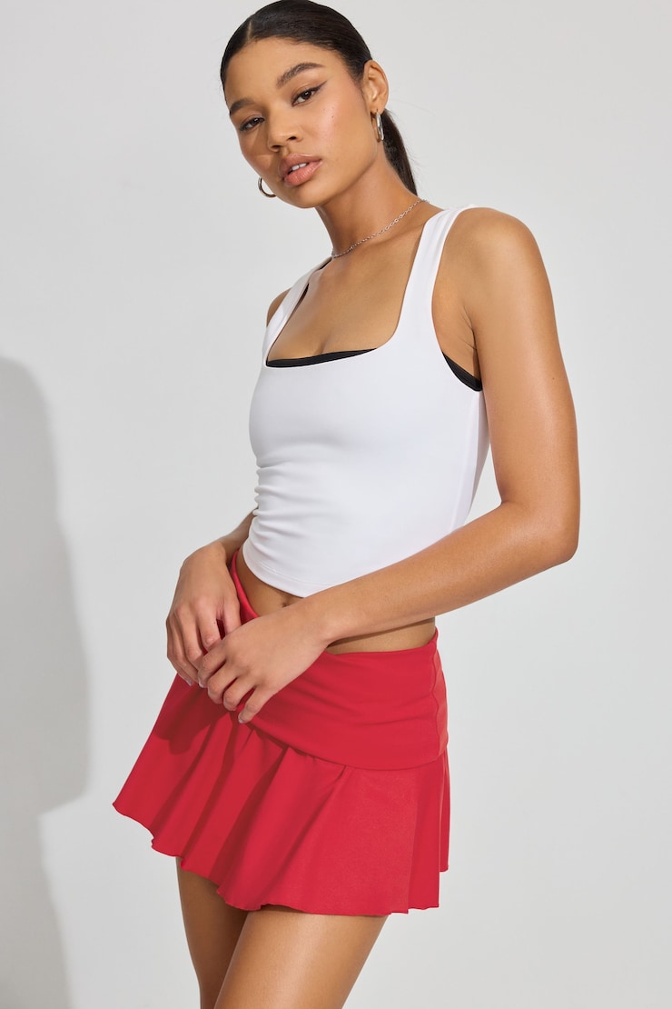 Hilary Foldover Skort, Jester Red, large