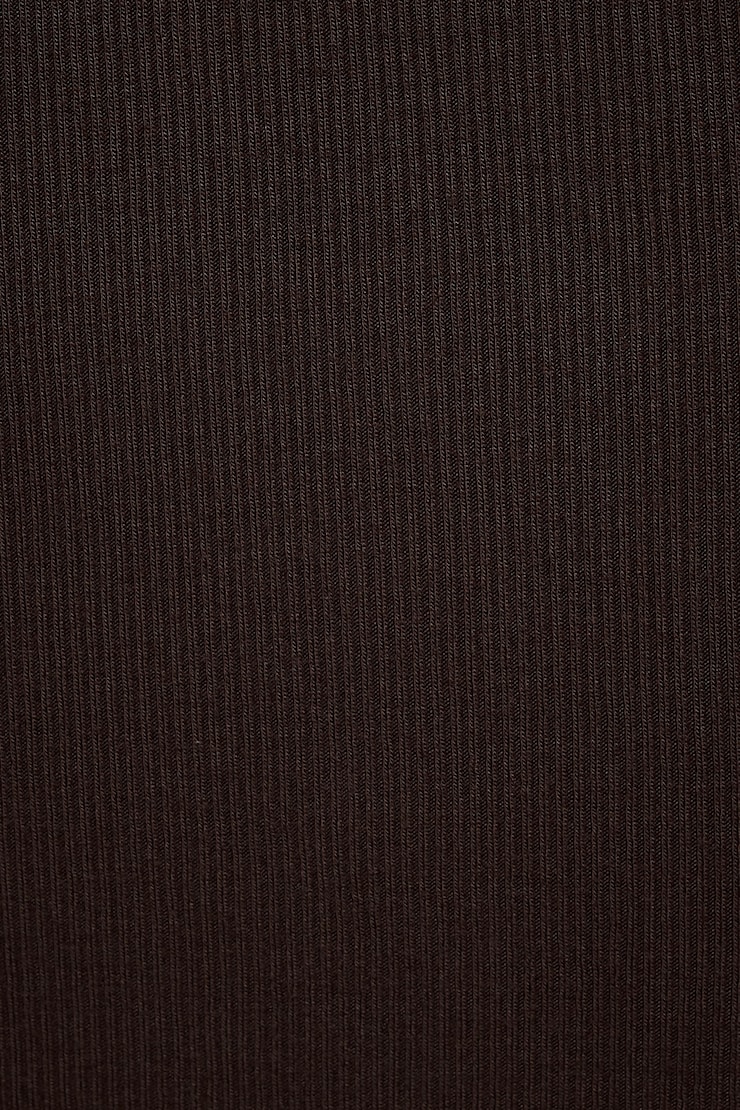 Ophelia Ribbed Long Sleeve T Shirt Chocolate Plum Brown large