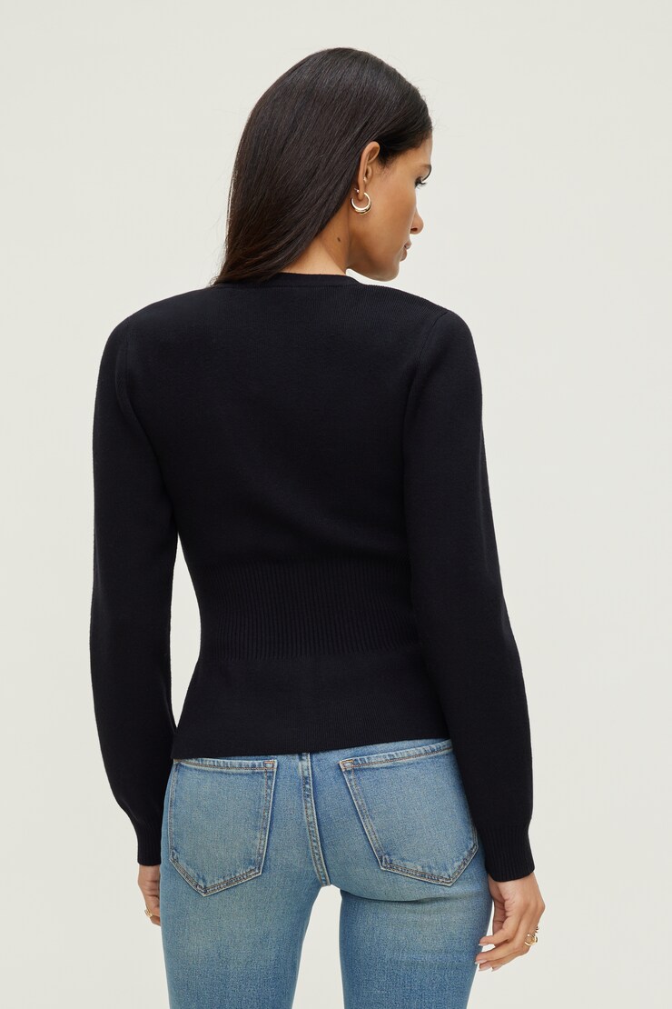 Cinched Waist Cardigan Jet Black large