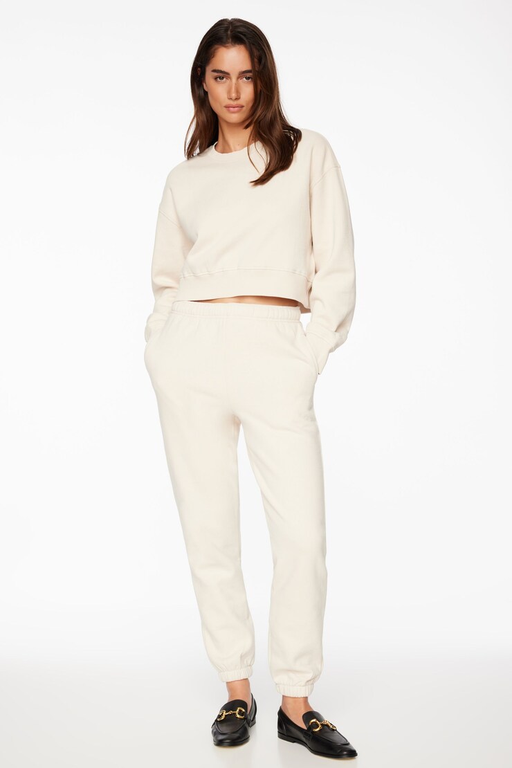 Fleece Jogger Pants Polished Pearl Beige large