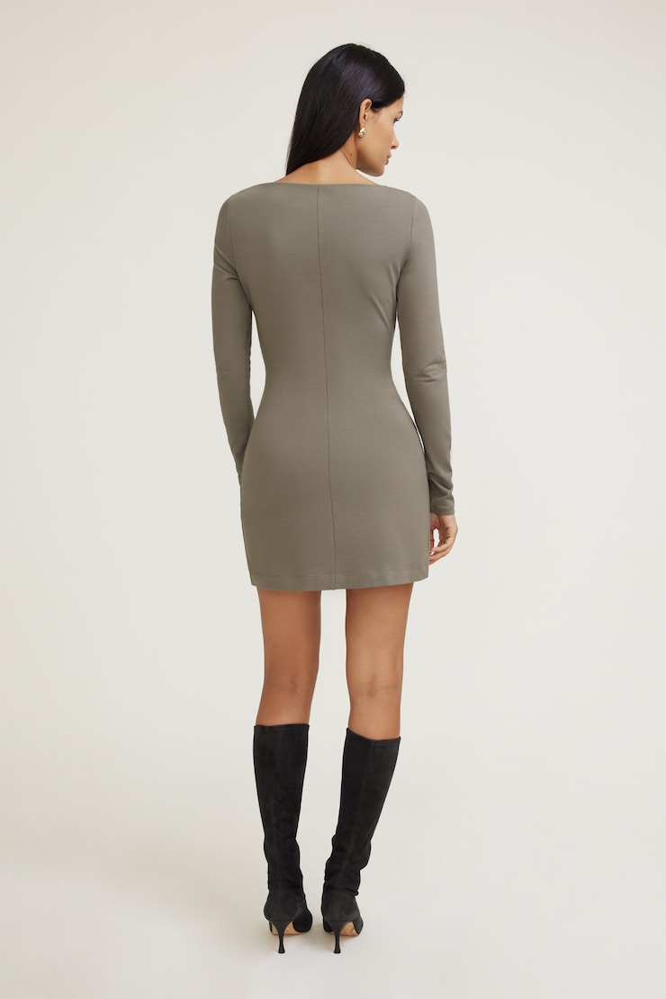 Katia Cotton Mini Dress Taupenut Beige large
