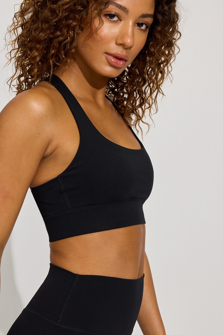SoftActive Open Back Bra, Jet Black, large