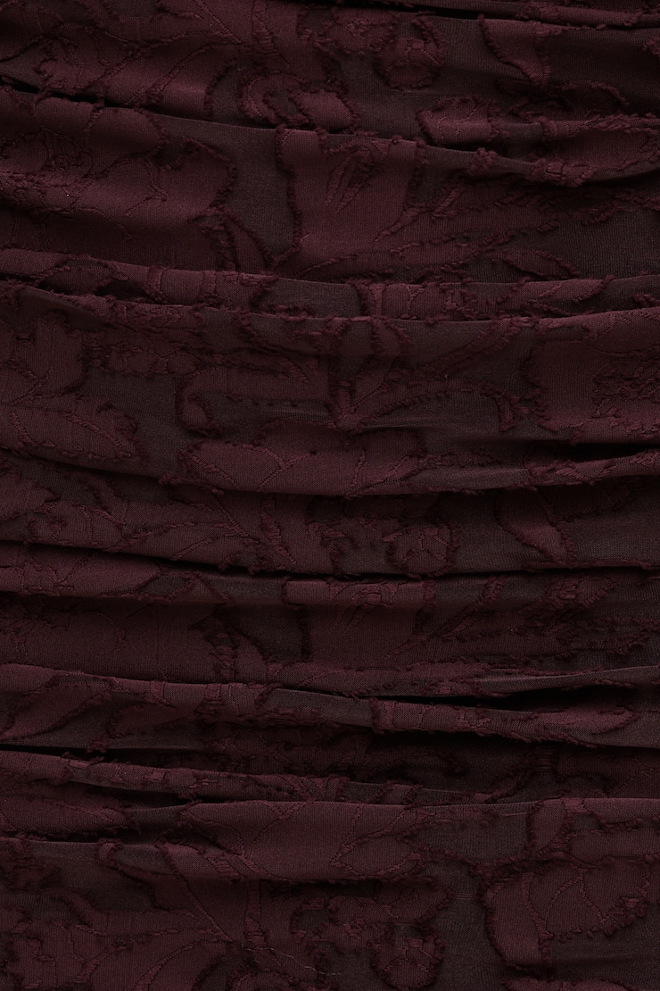 Robe maxi froncée en jacquard